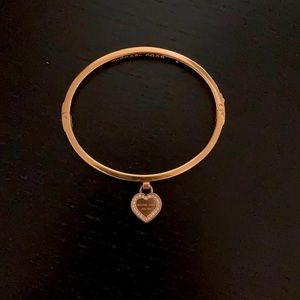 Michael Kors Rose Gold Pavé Heart Bangle